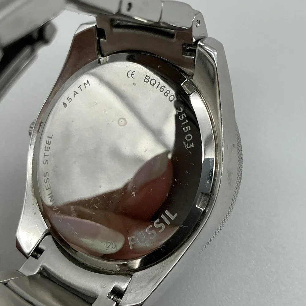 Fossil Justine BQ1680 Womens Watch 40mm Blue MOP Stainless New Battery 6